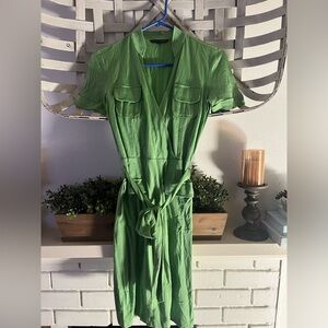 Banana Republic top wrap tie front dress, silk/ cotton blend